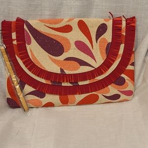 Vera Bradley Fringed Wristlet Wallet Summer Splash